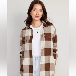 Old Navy Boyfriend Flannel Shirt Desert Floor Size SP